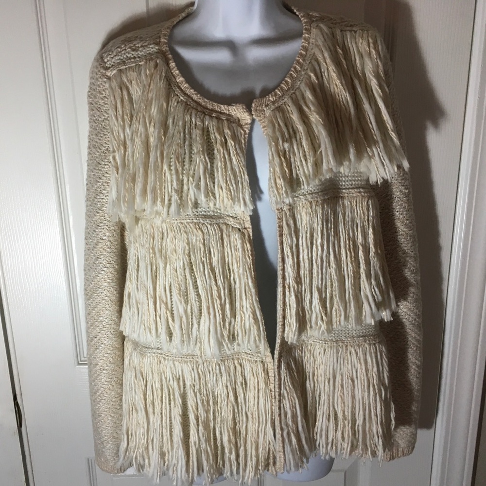 Chicos Tassel Sweater Jacket